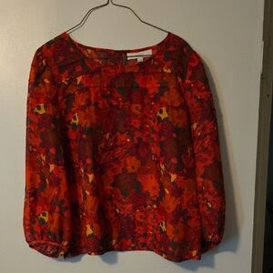 LOFT Red Floral Women's Blouse